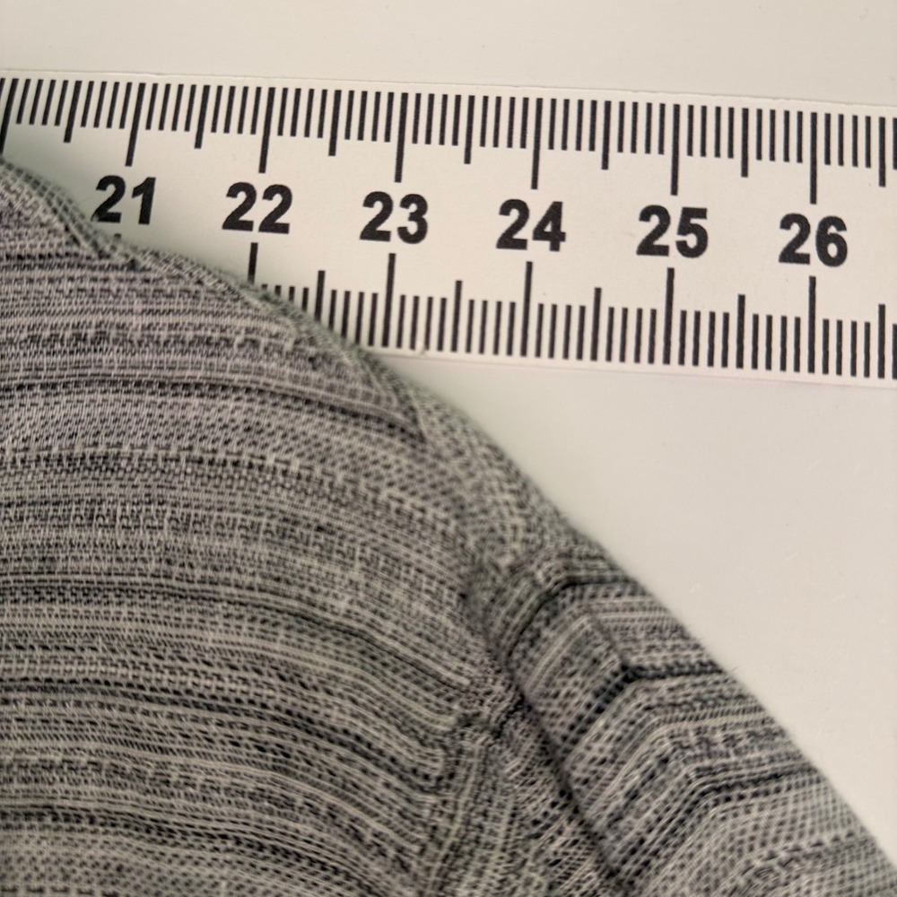 J. Jill Women's‎ S Shirt Top Gray 100% Linen Henley Striped 3/4 Sleeve Relaxed - Picture 5 of 9